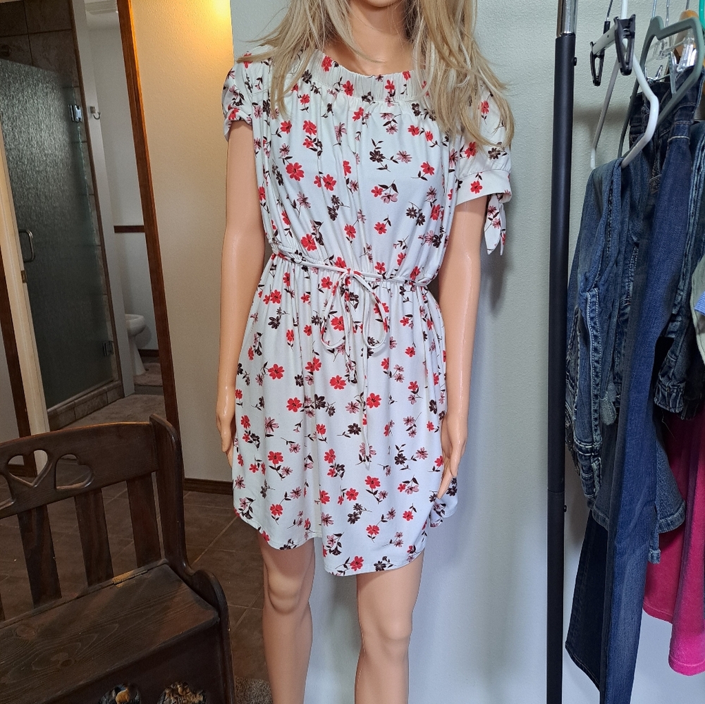 No Boundaries White Floral Mini Dress